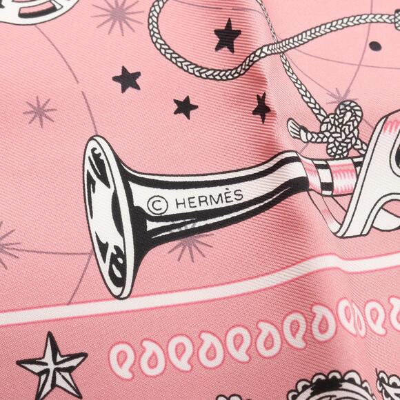 HERMES Pink Silk Scarf - Picture 2 of 3